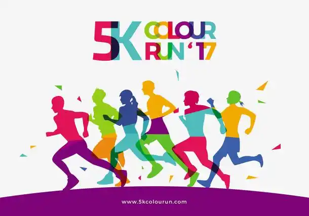 彩色马拉松运动员免抠素材免费下载_觅元素51yuansu.com