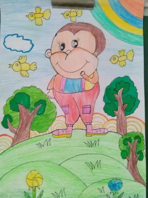 素描画画感恩简笔画学生8k简笔画用8k纸画简笔画这是一张网上的简笔画