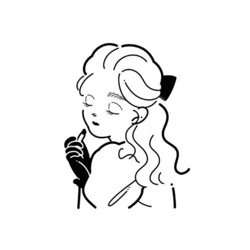 简笔画女生头像夏天来了