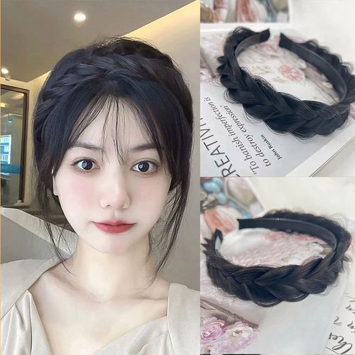 鱼骨辫假发发箍头箍仙女仙气森系外戴显脸小网红高颅顶编发麻花辫