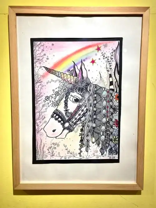 创意儿童画  #线描