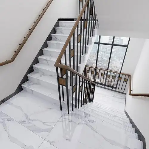 楼梯砖踏步瓷砖地砖通体大理石一体式480x1200原槽防滑台阶梯级板