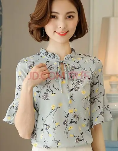 夏装新款时尚衣服女夏季巧减 s>复古女装甜美优雅时髦显瘦上衣清新