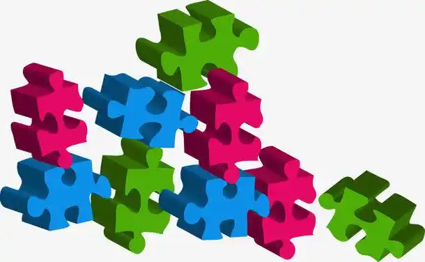 立体炫彩拼图免抠素材免费下载_觅元素51yuansu.com