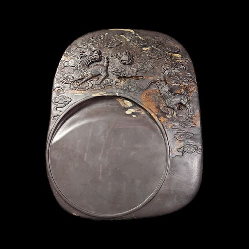 【孤品】国家非遗 工艺美术大师 梁焕明端砚《麒麟献宝》坑仔岩肇庆