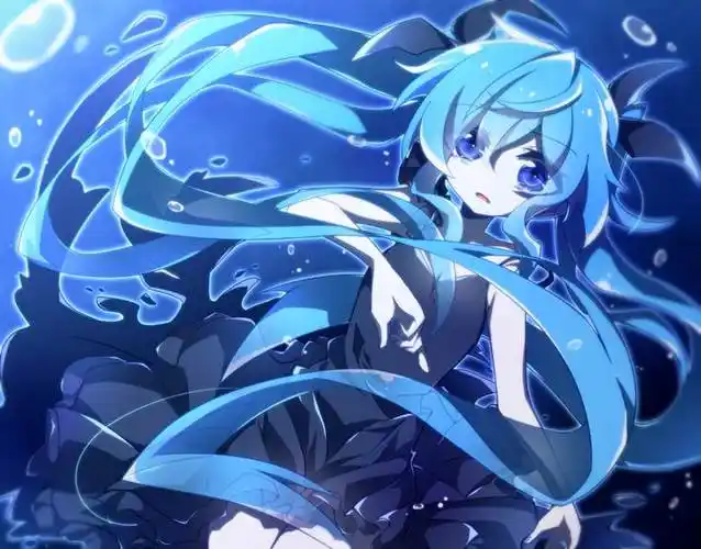 深海少女苍崎ヤト的哭泣人物插画图片