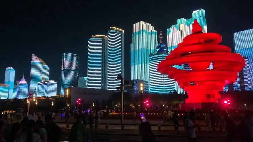 青岛五四广场灯光秀