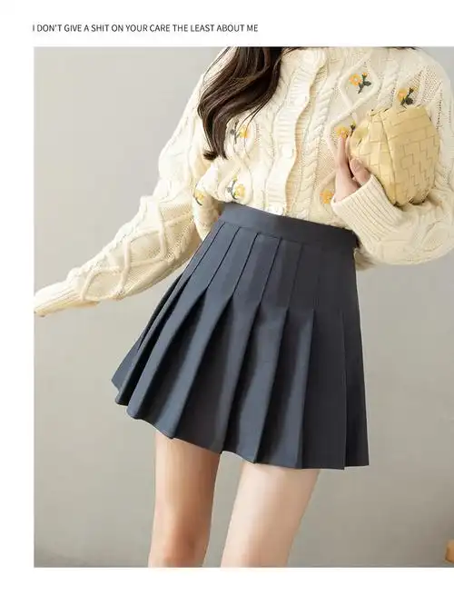 (加长 安全裤 拉链 纽扣)百褶裙jk制服裙子半身裙春夏季短裙秋冬 - 17