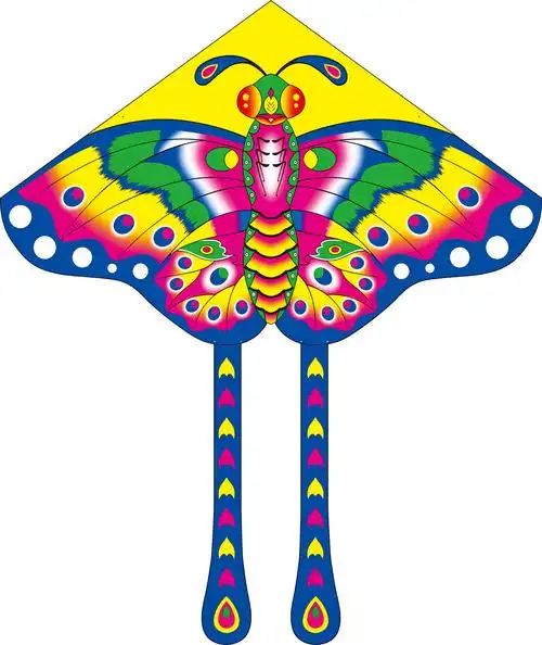 风筝蝴蝶潍坊儿童新款热印亮布孔雀三角包邮风筝