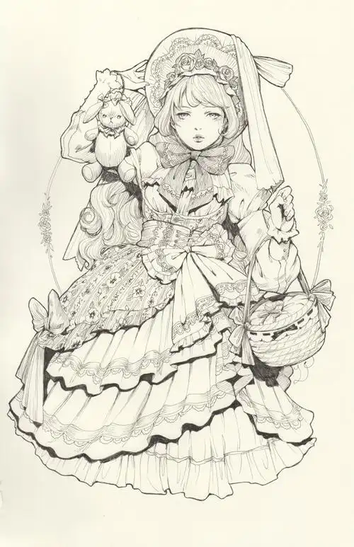 插画洛丽塔手绘