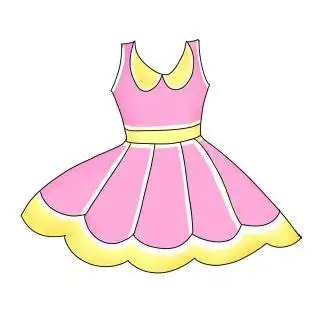 可爱女孩小裙子女人时尚配饰粉红色的装饰裙子时尚设计女装经典卡通