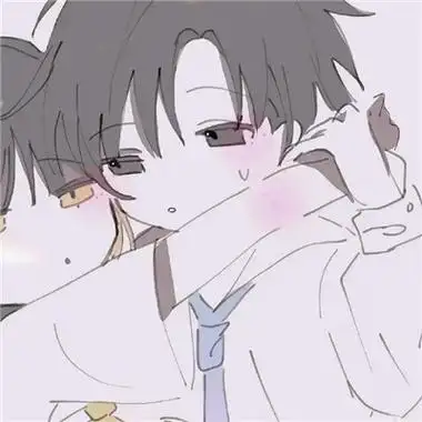 二次元卡通情侣头像一男一女,男生和女生的形象都充满了童趣和活力