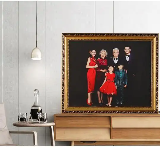 翼涵实木相框婚纱照放大挂墙洗照片做进相框全家福来图定做相片挂墙白