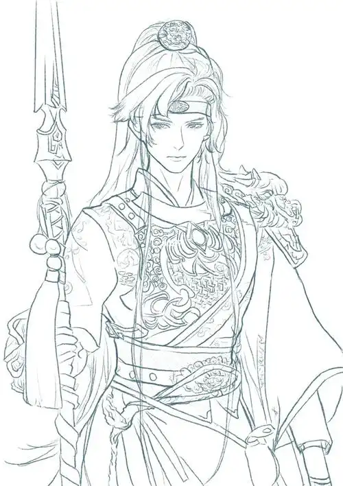 参照的是ringdoll家赵云bjd官图绘画软件:procreate#赵云  #赵子龙