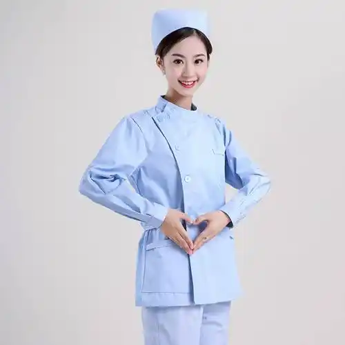 医生服套装白大褂吸湿排汗护士服分体长袖美容院工作服图片