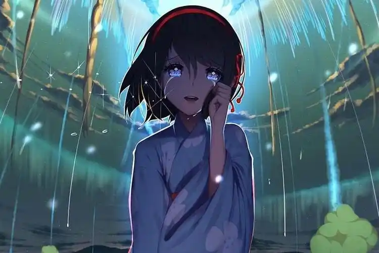 求动漫女生笑着哭的唯美图片或者哭的很惨的图片(类似于下面这种的)