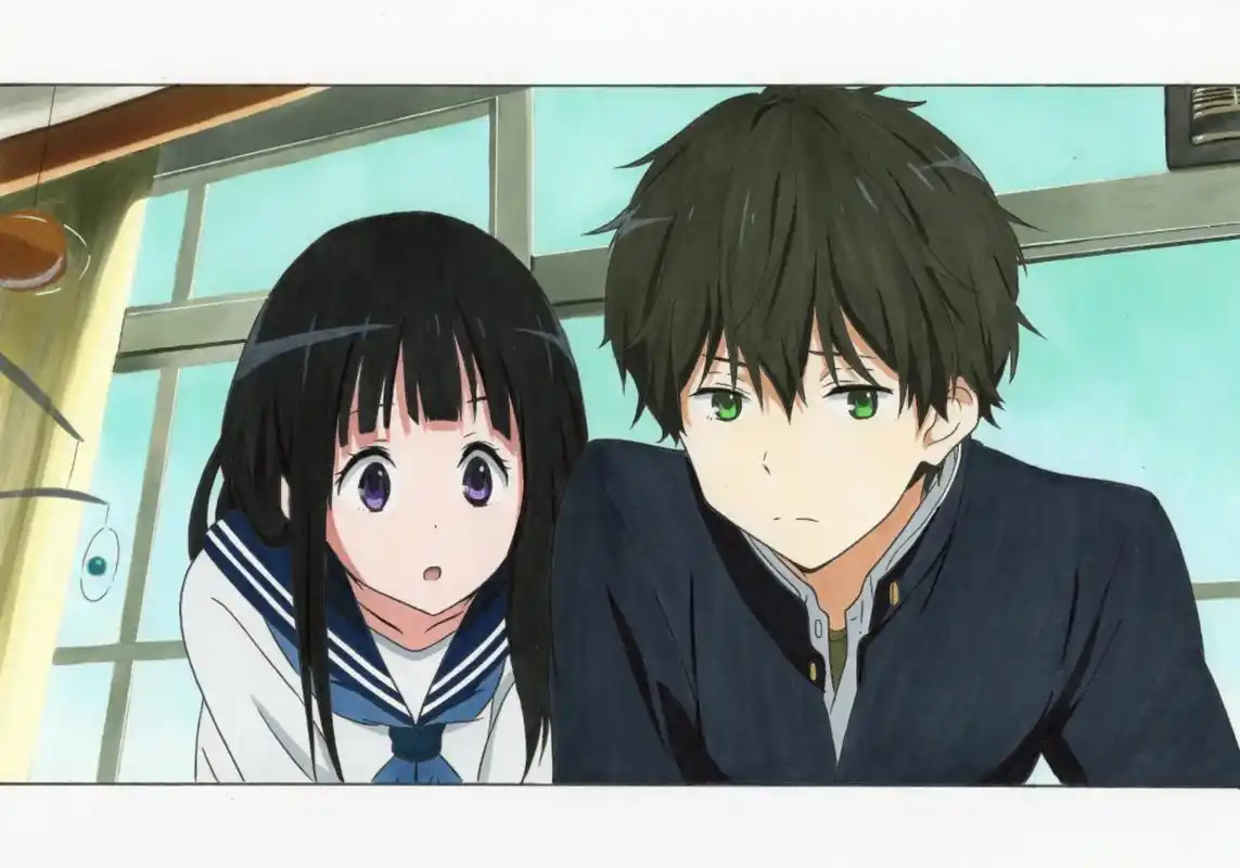 背景还得继续练#手绘 #冰菓 #折木奉太郎 #千反田爱瑠 - 抖音