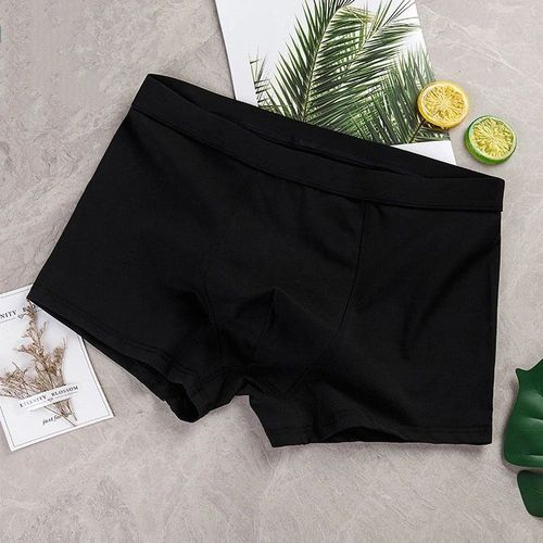 黑色内裤男男士平角裤纯棉男生裤头潮流个性青年男生短裤四角纯色