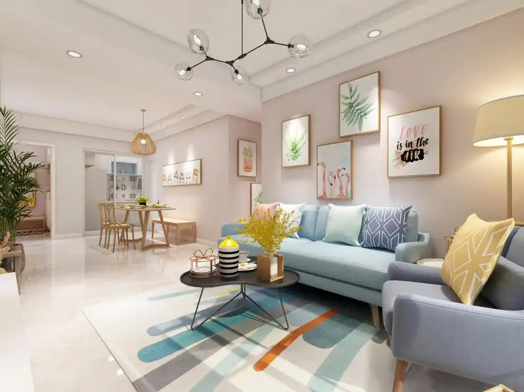 125㎡三室两厅北欧风格效果图巧用颜色搭配充满少女心