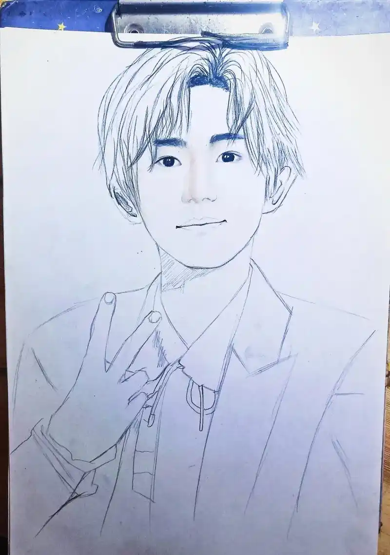 手绘,王源.虽然不能带你去看他的演唱会,但大哥能把他放在你身 - 抖音