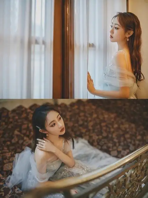 吴佳怡露肩纱裙礼服性感图片写真14