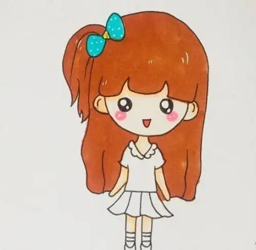 全身涂色小女孩简笔画步骤图,图片,简笔画-学笔画