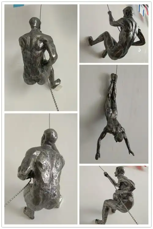 家居室内装饰树脂墙艺术攀登人树脂雕塑雕像