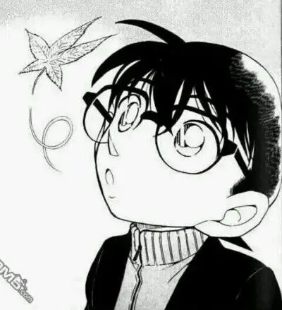 柯南 可爱 头像 黑白 背景自截 动漫 #名侦探柯南