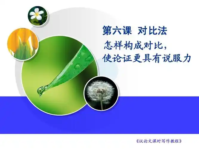 第六课 对比法 怎样构成对比, 使论证更具有说服力 《议论文课时写作