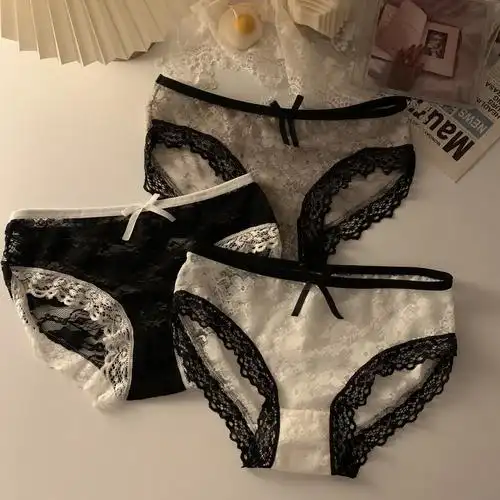 三角裤内裤蕾丝网纱底裤打底春夏女孩15岁中学生女三角裤