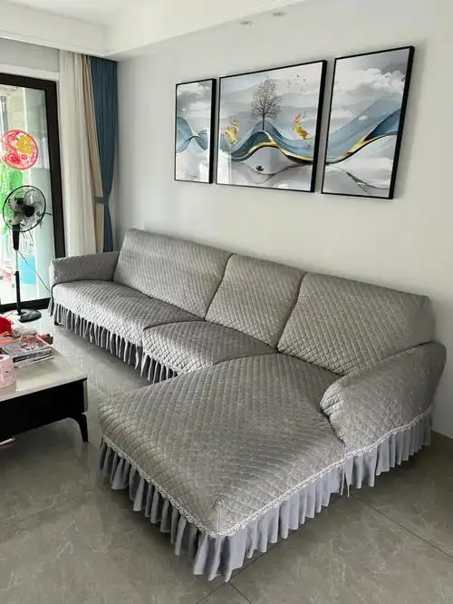 皮沙发全包沙发套的样子