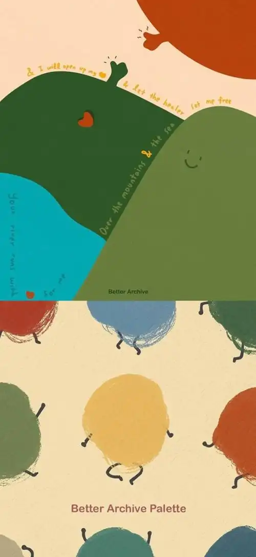 一组拼接插画风格的壁纸