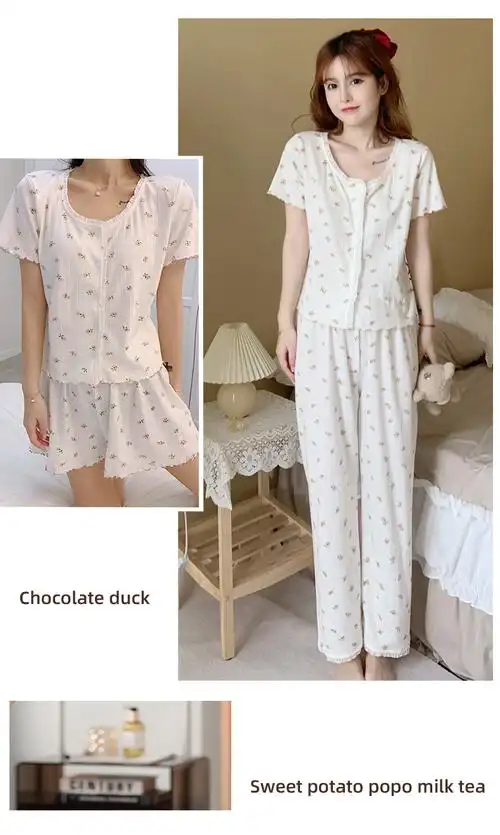 smf-g555豆沙:货号其他100%:材质成分简约:家居服风格女:适用性别夏季