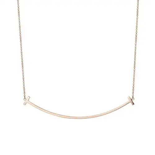 tiffany蒂芙尼官网t系列18k玫瑰金smile项链微笑33637152大小号