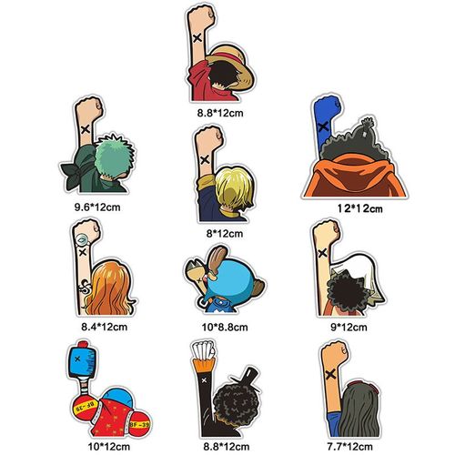 海贼王卡通路飞乔巴索隆背影山治后窗车贴个性创意10人全员贴纸