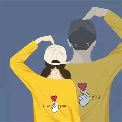 可爱情侣头像一左一右卡通配对呆萌唯美情头图片