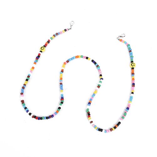 韩国ins笑脸彩色串珠口罩挂链挂绳手链眼镜链防丢