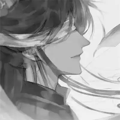 漫画古风男生头像黑白高清图片