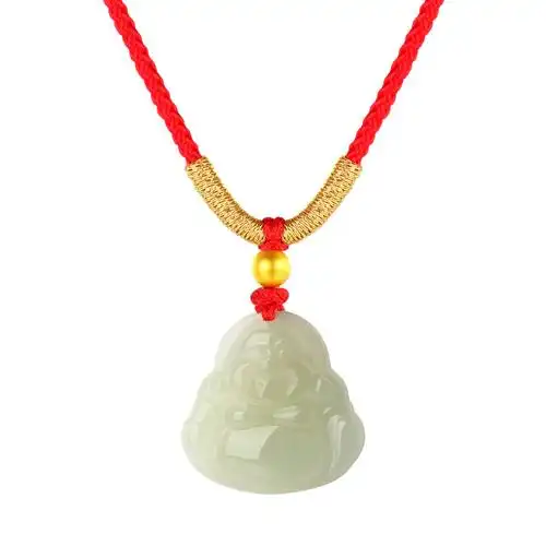 鑫铂尼和田玉吊坠玉石笑口弥勒佛公挂件玉佛挂坠女款生日节日礼物送