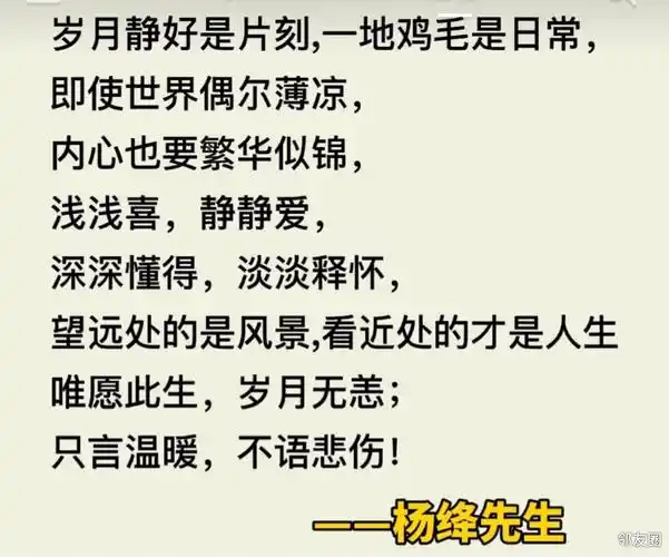 喜欢杨绛先生的文笔岁月静好是片刻一地鸡毛是日常即使世界偶尔薄凉
