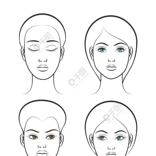 美丽的女性面孔集美丽的女性脸矢量集孤立在白色背景