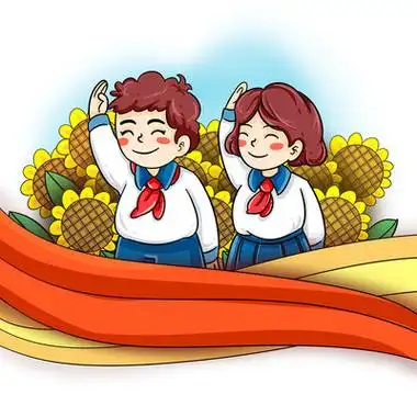少先队员的画法敬礼的简笔画背影背影人物 学生向国旗小女孩戴红领巾