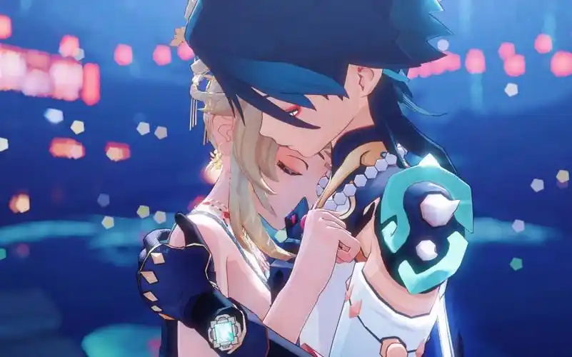 原神动画/魈荧|海灯节接旅行者到璃月