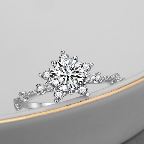 2021新款1克拉戒指许愿小星辰女仿真钻石戒指 星星璀璨钻戒子饰品