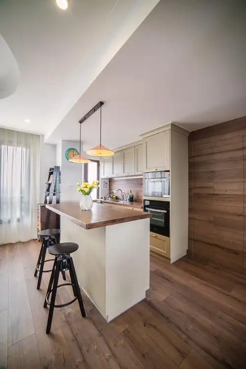 餐厅橱柜1装修效果图悠雅65平美式复式厨房布置图