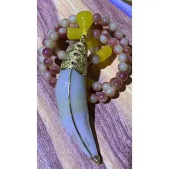 妙聚福仿虎牙包金包银套老虎吊坠牙镶嵌熊牙包银包金牙镶嵌虎爪熊爪三