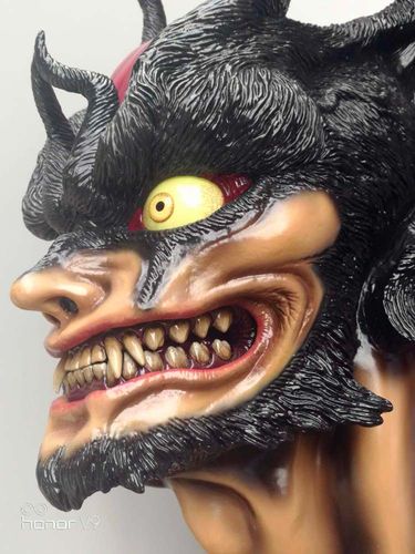 永井豪  devilman恶魔人1972 头雕手办 3d壁挂 树脂雕像 稀有老款