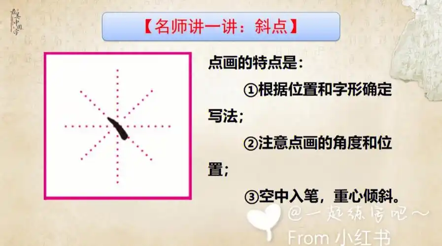 硬笔楷书笔画书写规则点