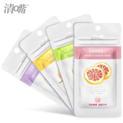 清嘴含片草本口气清新咀嚼片13g*6 柚子味薄荷糖润喉亲嘴接吻糖果