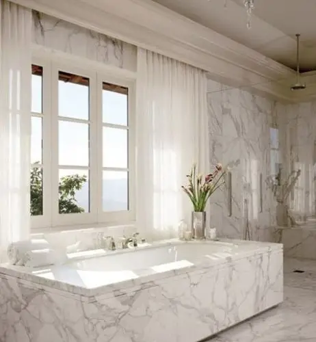 奢华卫浴间装修 夏天10款大理石浴缸